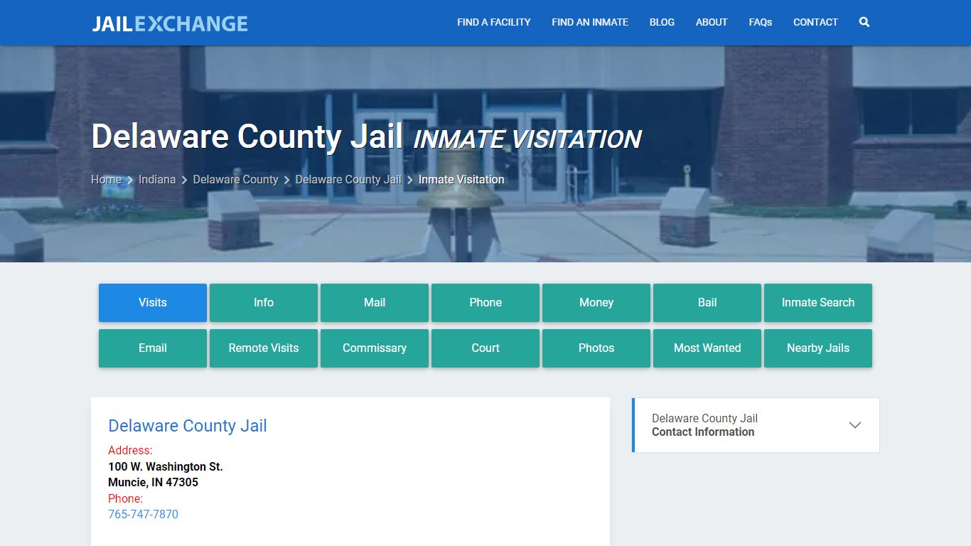 Inmate Visitation - Delaware County Jail, IN - Jail Exchange